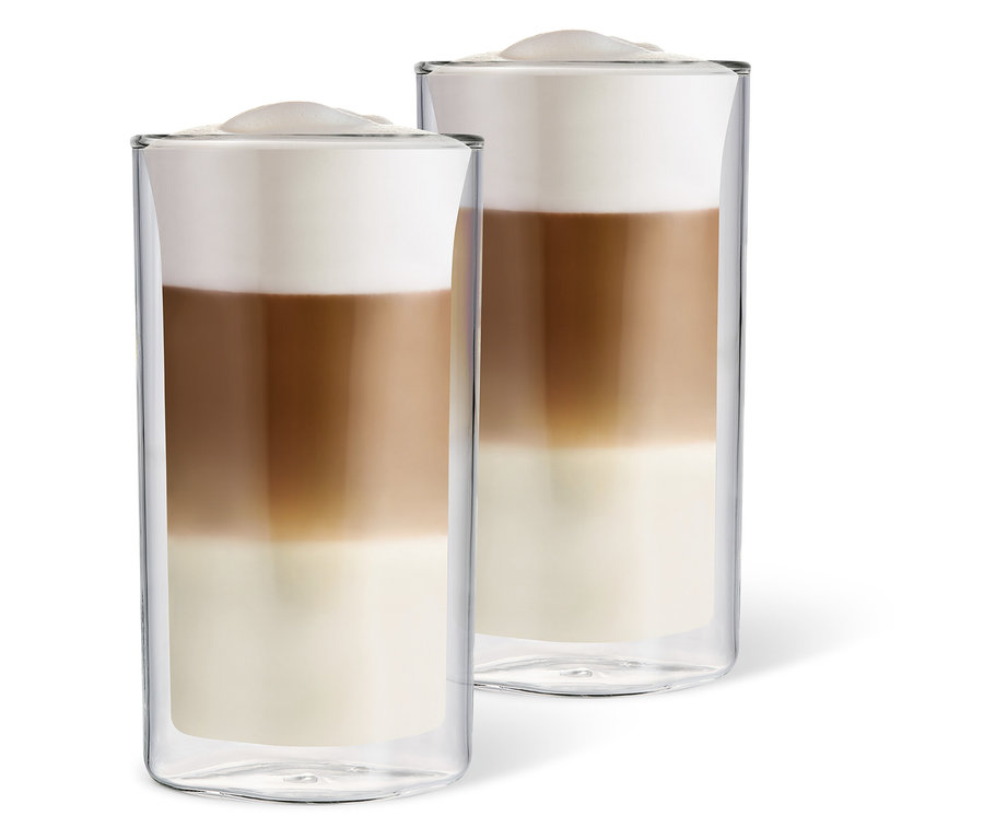 2 Çift Cidarlı Latte Macchiato Bardağı, Köşeli