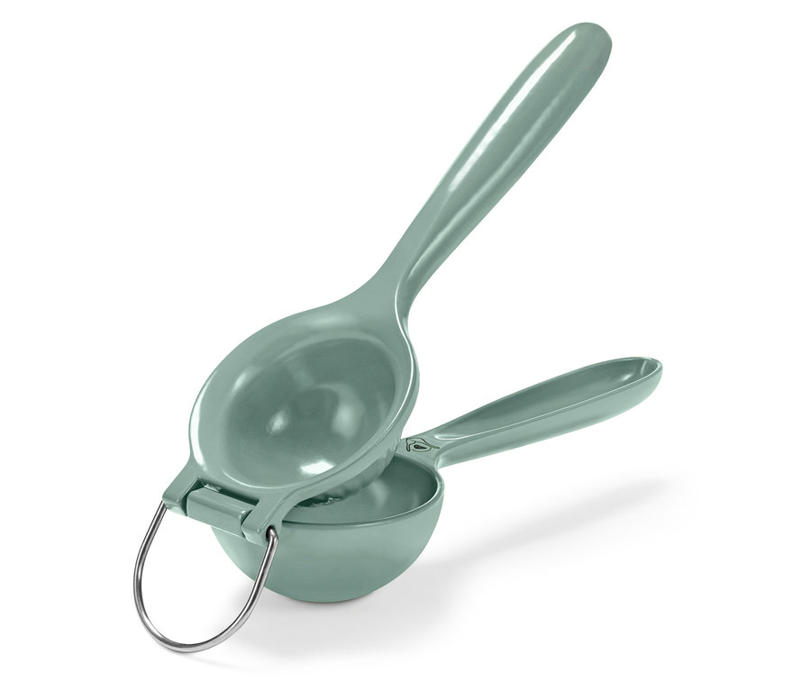 Gümüş saplı yeşil narenciye sıkacağı.