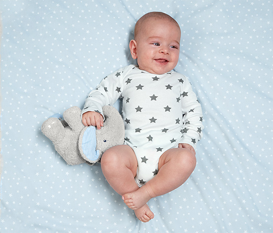 Çift Taraflı Bebek Nevresim Takımı, açık mavi-beyaz 325754