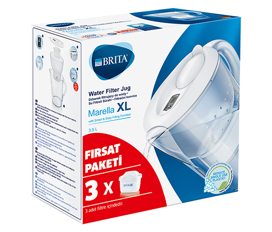 BRITA Marella XL 3 Filtreli Su Arıtma Sürahisi - Beyaz 513209