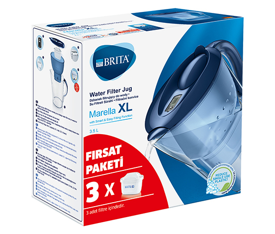 BRITA Marella XL 3 Filtreli Su Arıtma Sürahisi - Mavi