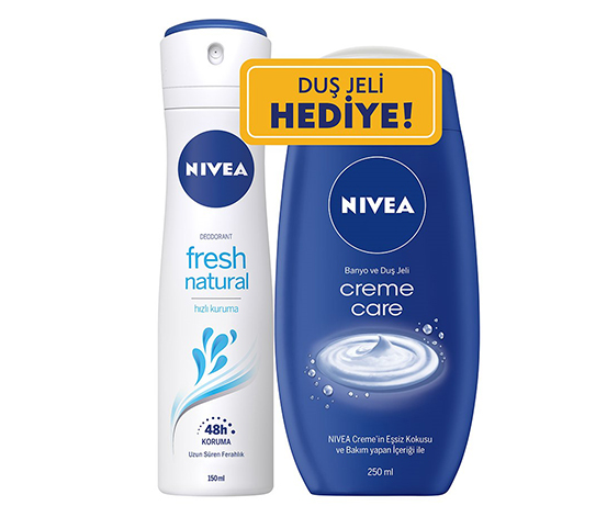 Deodorant Set Nivea Sprey Fresh Kadın & Cream Care 250 Ml Duş Jeli 500752